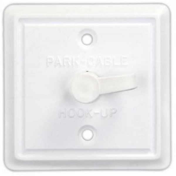 Jr Products SQUARE CABLE TV PLATE, POLAR WHITE 47795